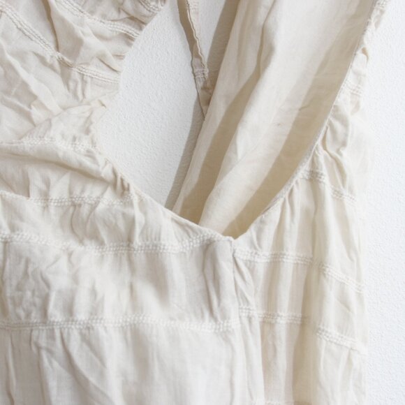 Free People Agatha Midi Dress White Cotton Sleeveless Slit V-Neck Size Small - Picture 8 of 16